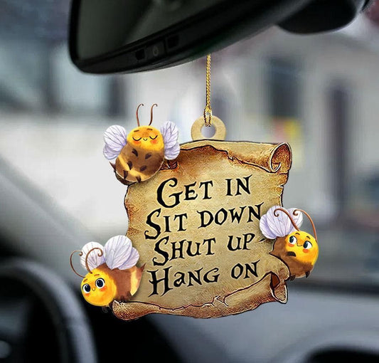 Bee get in two sided ornament, Christmas Ornament Gift, Christmas Gift, Christmas Decoration