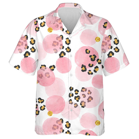 Dotted With Pink Circles And Leopard Hawaiian Shirt,Hawaiian Shirt Gift, Christmas Gift