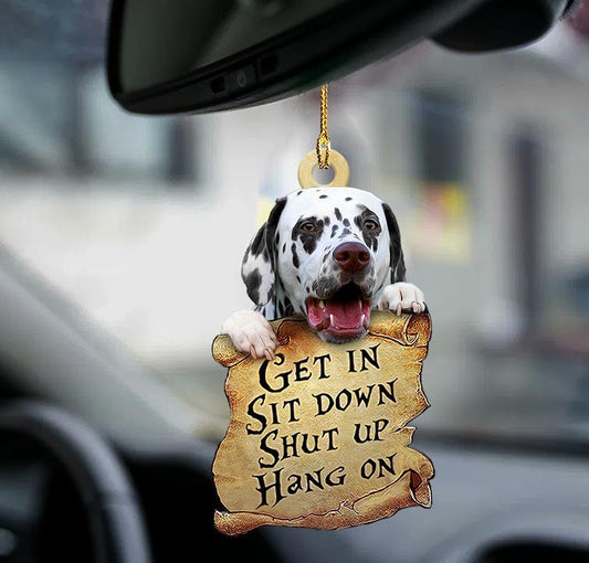 Dalmatian get in dalmatian lover dog mom two sided car ornament, Christmas Decoration