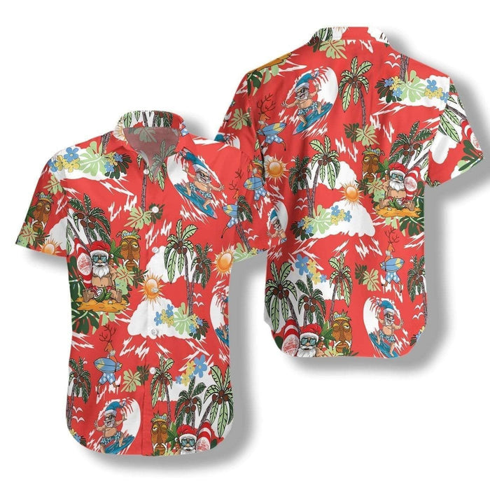 Merry Christmas Santa Claus Red Theme Vintage Style Design Hawaiian Shirt, Hawaiian Shirt Gift, Christmas Gift