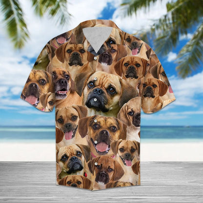 Lovely Pug Dog Smile With You Hawaiian Shirt,Hawaiian Shirt Gift, Christmas Gift