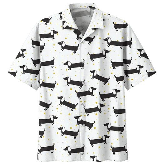 Dearadh Uiscedhathach Dachshund Greannmhar Léine Haváís, Bronntanas Léine Haváise, Bronntanas Nollag