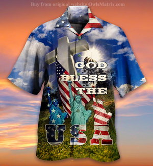 America God Bless - Hawaiian Shirt, Hawaiian Shirt Gift, Christmas Gift