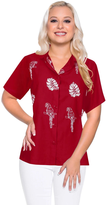 Tropical Leaf White And Maroon Design Hawaiian Shirt,Hawaiian Shirt Gift, Christmas Gift