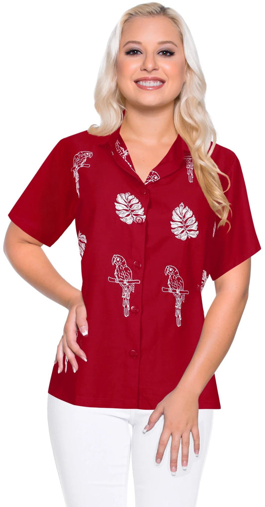 Tropical Leaf White And Maroon Design Hawaiian Shirt,Hawaiian Shirt Gift, Christmas Gift