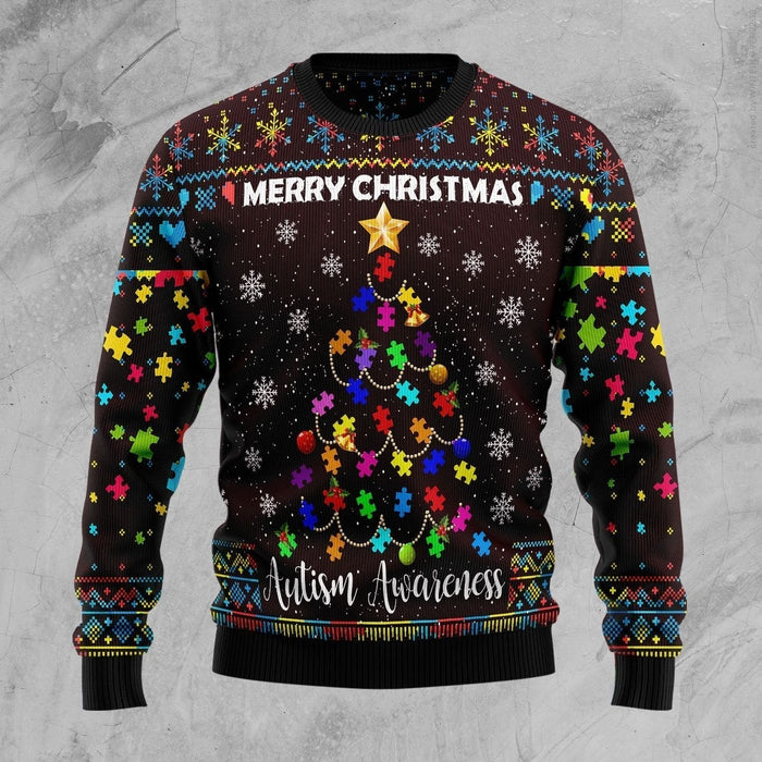 Christmas Tree Autism Awareness Ugly Christmas Sweater, Christmas Ugly Sweater,Christmas Gift,Gift Christmas 2022
