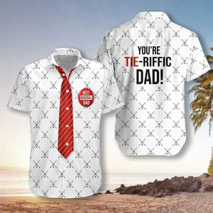 You Are Tie-riffic Baseball Dad Design Hawaiian Shirt, Hawaiian Shirt Gift, Christmas Gift