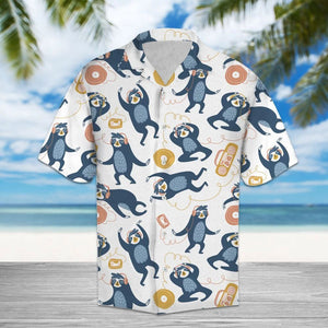 Amazing Sloths Love Music And Dance Hawaiian Shirt, Hawaiian For Gift