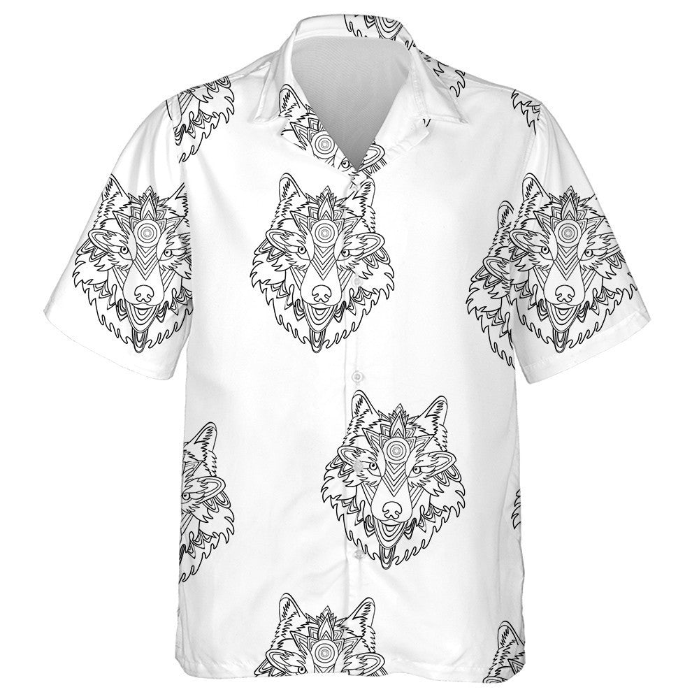 Wolf Animals King Of Aztec Ornamental Hawaiian Shirt, Hwaiian For Gift