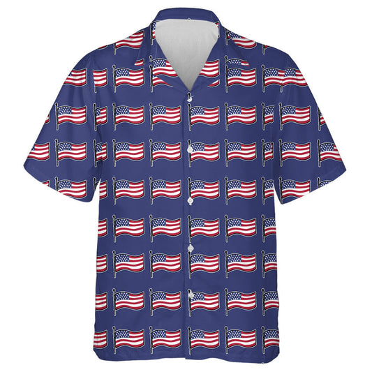 Design Theme USA Patriotic Elements With Flags Hawaiian Shirt, Hawaiian Shirt Gift, Christmas Gift