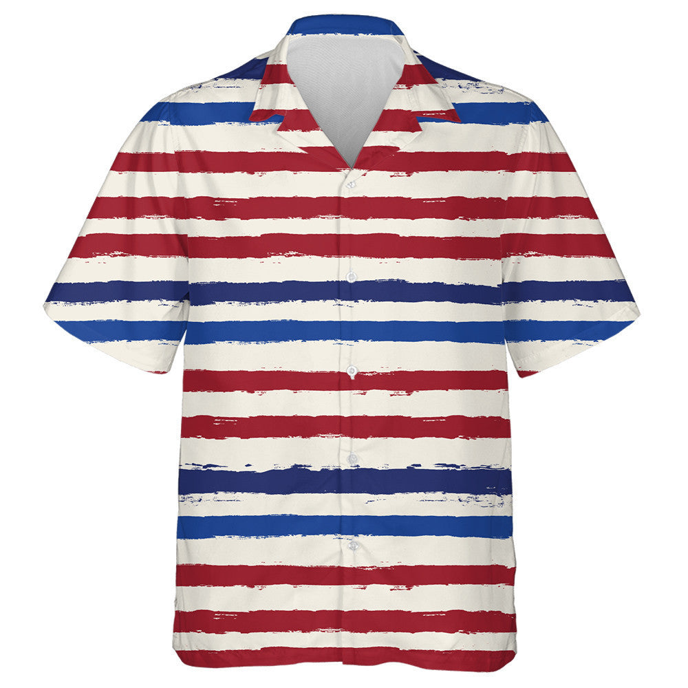 Color Changing Red And Blue Striped Pattern Hawaiian Shirt, Hawaiian Shirt Gift, Christmas Gift