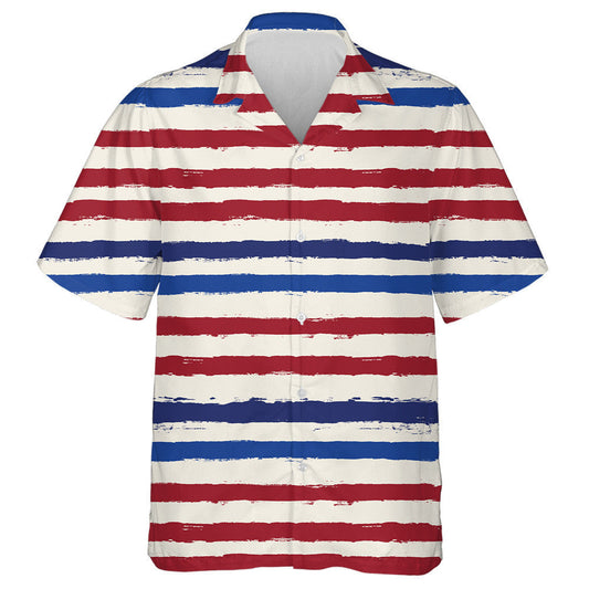 Color Changing Red And Blue Striped Pattern Hawaiian Shirt, Hawaiian Shirt Gift, Christmas Gift