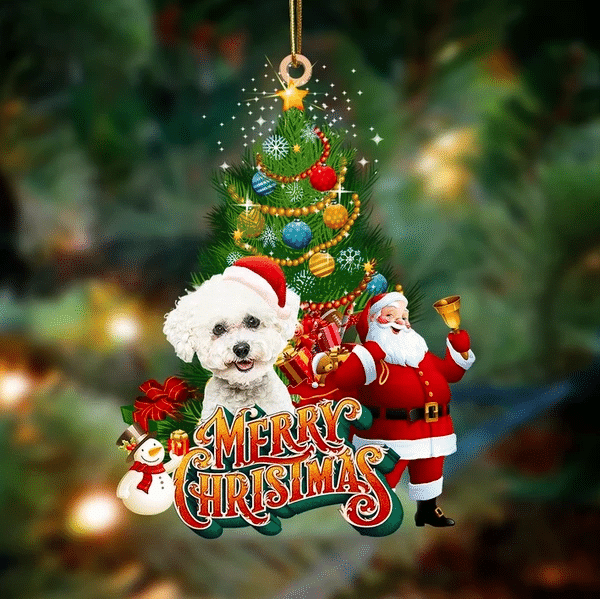 Ornáid Nollag Bichon Frize, Bronntanas Ornáide Nollag, Bronntanas Nollag, Maisiú Nollag