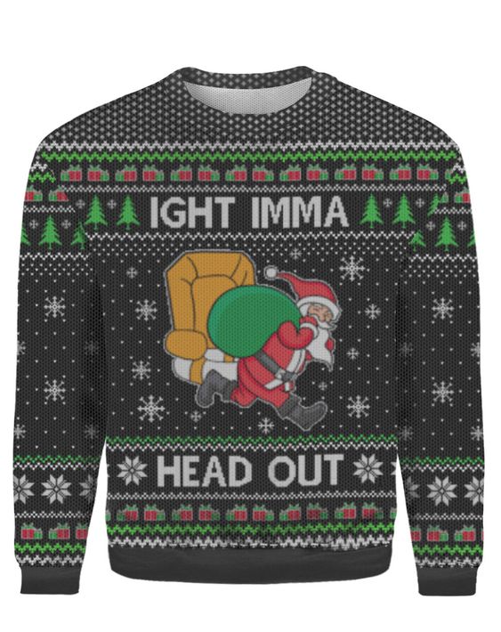 Ight Imma Ceann Amach Geansaí Nollag Greannmhar Daidí na bhFear &amp; Mná Fásta , Geansaí Gránna Nollag , Bronntanas Nollag , Bronntanas Nollag 2024