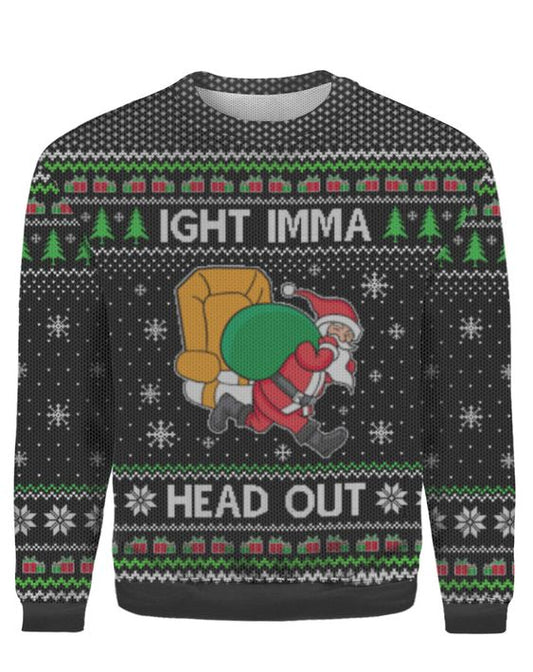 Ight Imma Ceann Amach Geansaí Nollag Greannmhar Daidí na bhFear &amp; Mná Fásta , Geansaí Gránna Nollag , Bronntanas Nollag , Bronntanas Nollag 2024