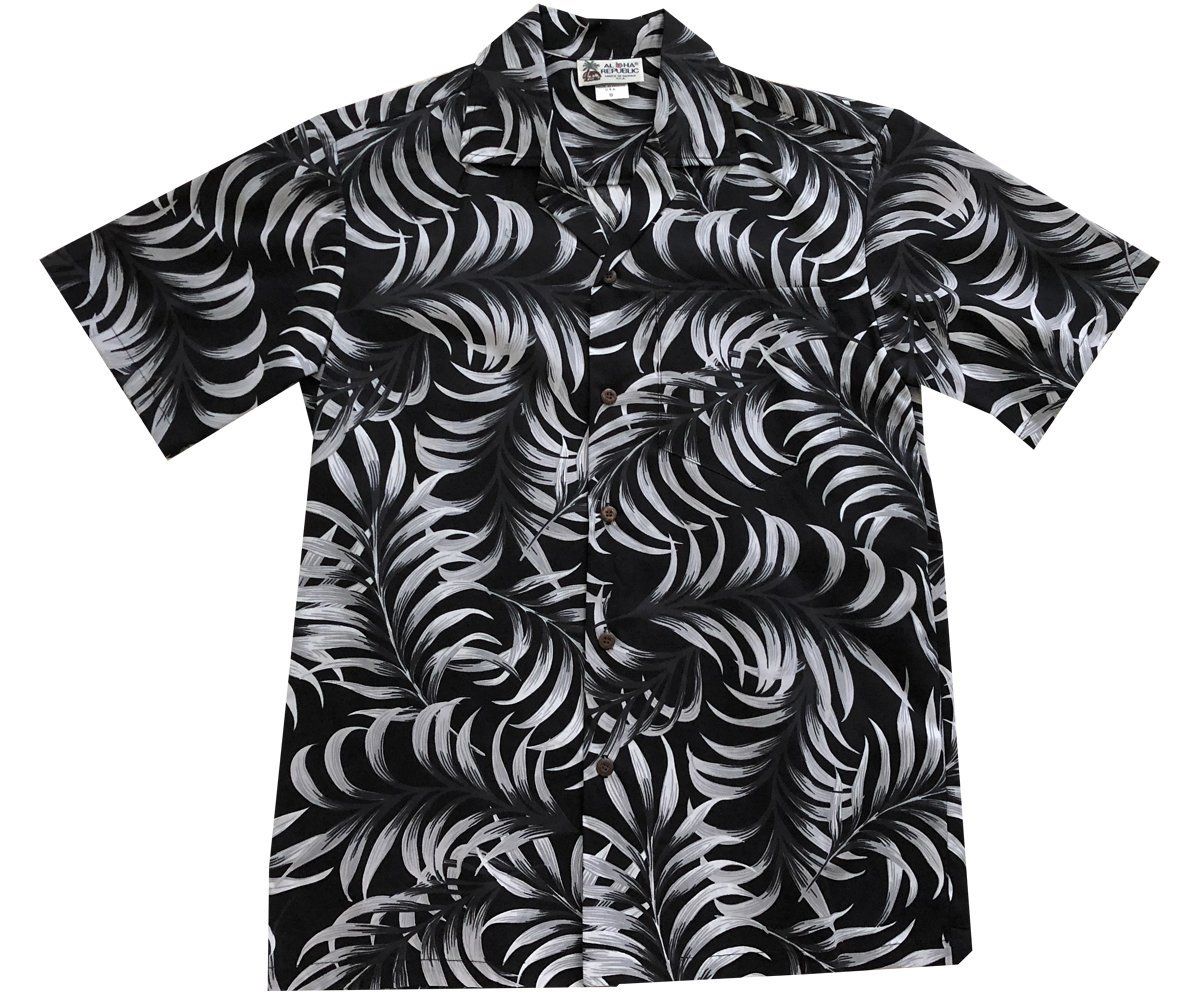 Ferns And Monstera Black Hawaiian Shirt_Hawaiian Shirt Gift, Christmas Gift