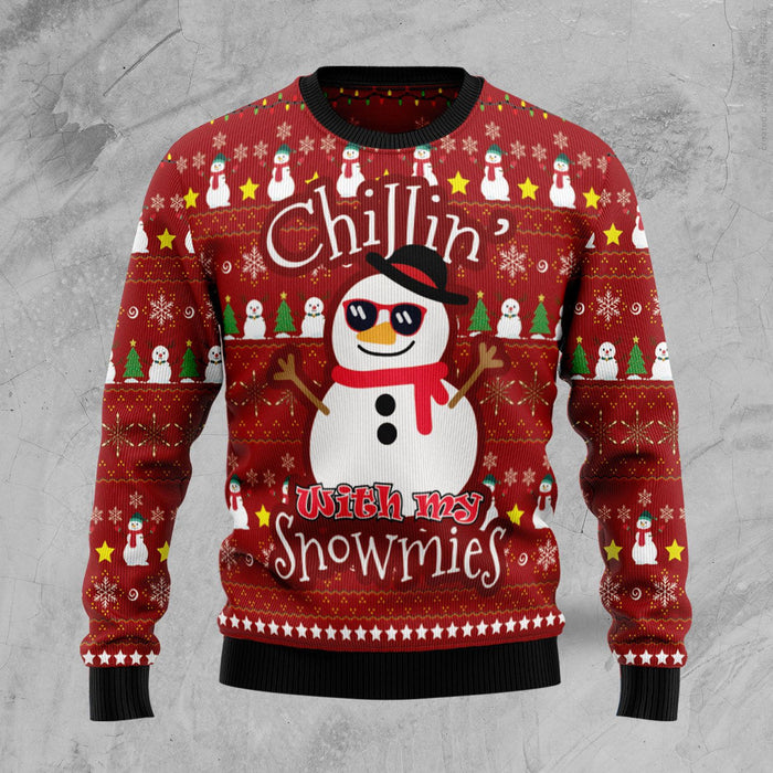 Christmas Chillin With My Snowmies Ugly Christmas Sweater,Christmas Ugly Sweater,Christmas Gift,Gift Christmas 2022