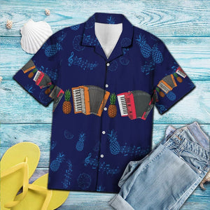 Accordion Pineapple Hawaiian Shirt, Christmas Gift