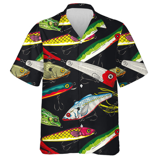 Iascaireacht Popcheol agus Dathúla Luíonn Patrún Ar Chúlra Dubh Léine Haváís, Bronntanas Léine Haváíais, Bronntanas Nollag