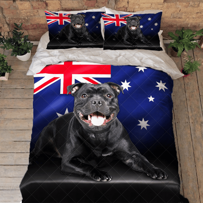 Staffordshire Bull Terrier Dog Quilt Bedding Set Dog Lovers Australian Duvet Cover Set Bedroom Set Bedlinen 3D,Bedding Christmas Gift,Bedding Set Christmas