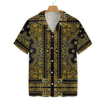 Barber Bandana Style Gold Design Hawaiian Shirt, Hawaiian For Gift