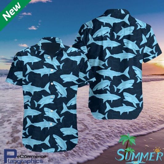 Shark Aloha Shirt Hawaiian Aloha Shirt Hawaiian Shorts Beach Short Shirt, Hawaiian Shirt Gift, Christmas Gift