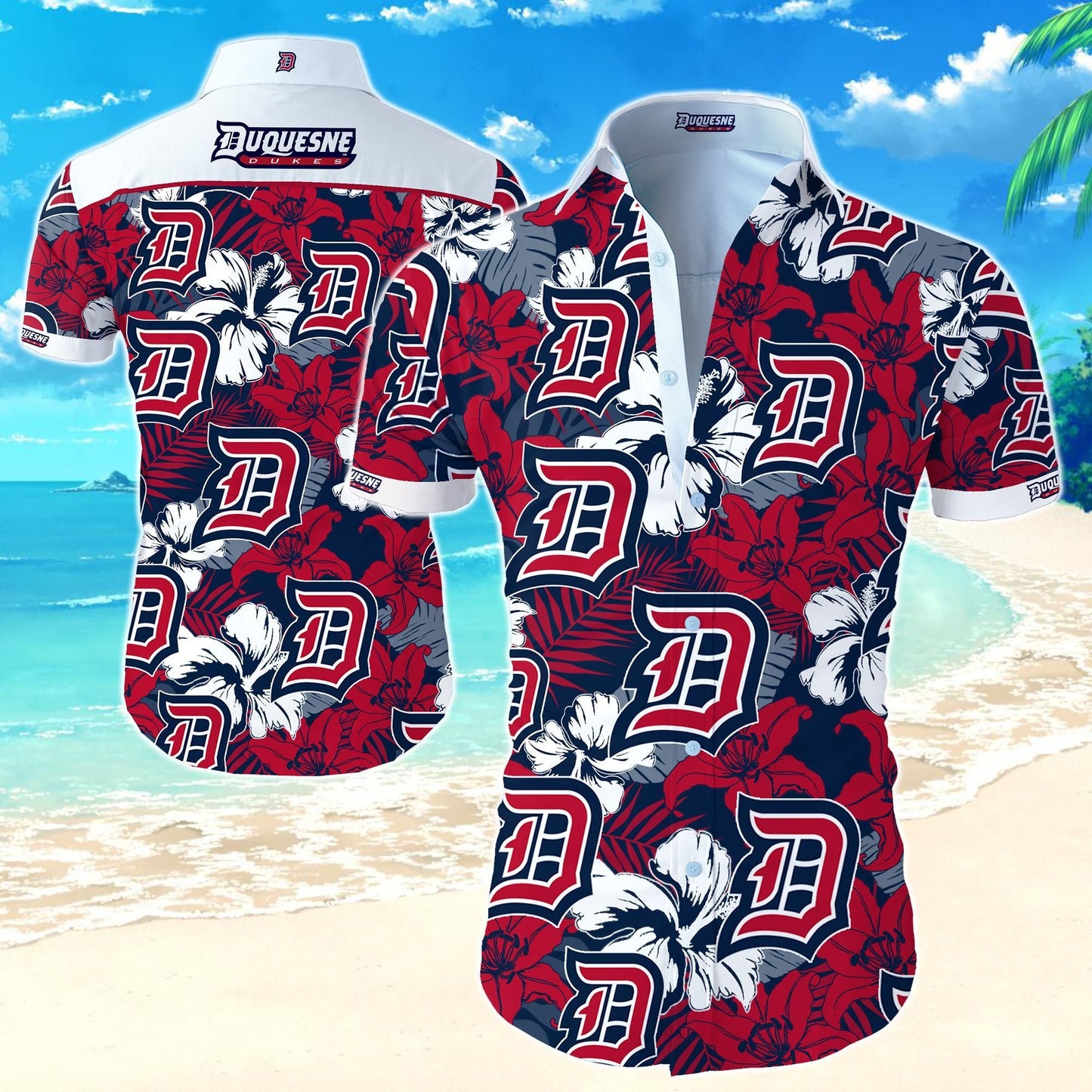 Duquesne Dukes Hawaiian Shirt_Hawaiian Shirt Gift, Christmas Gift
