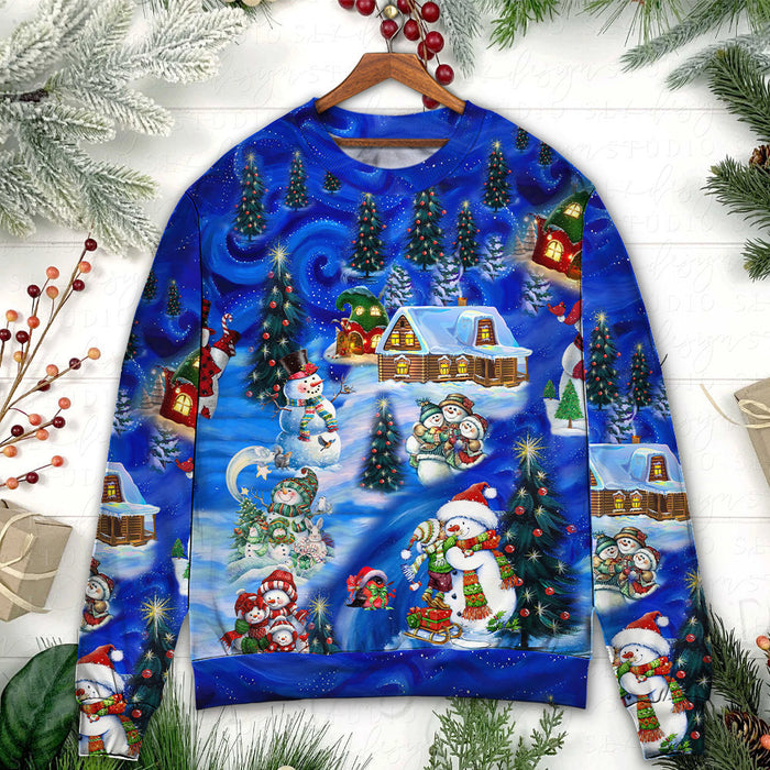 Christmas Snowman Chilling With My Snowmies Ugly Christmas Sweater, Christmas Gift, Gift Christmas 2024