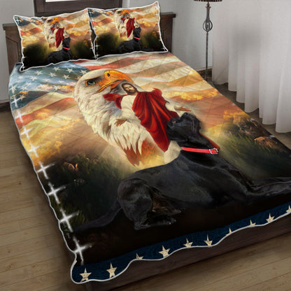 Black Labrador Dog Jesus Eagle Quilt Bedding Set  Bedroom Set Bedlinen 3D ,Bedding Christmas Gift,Bedding Set Christmas