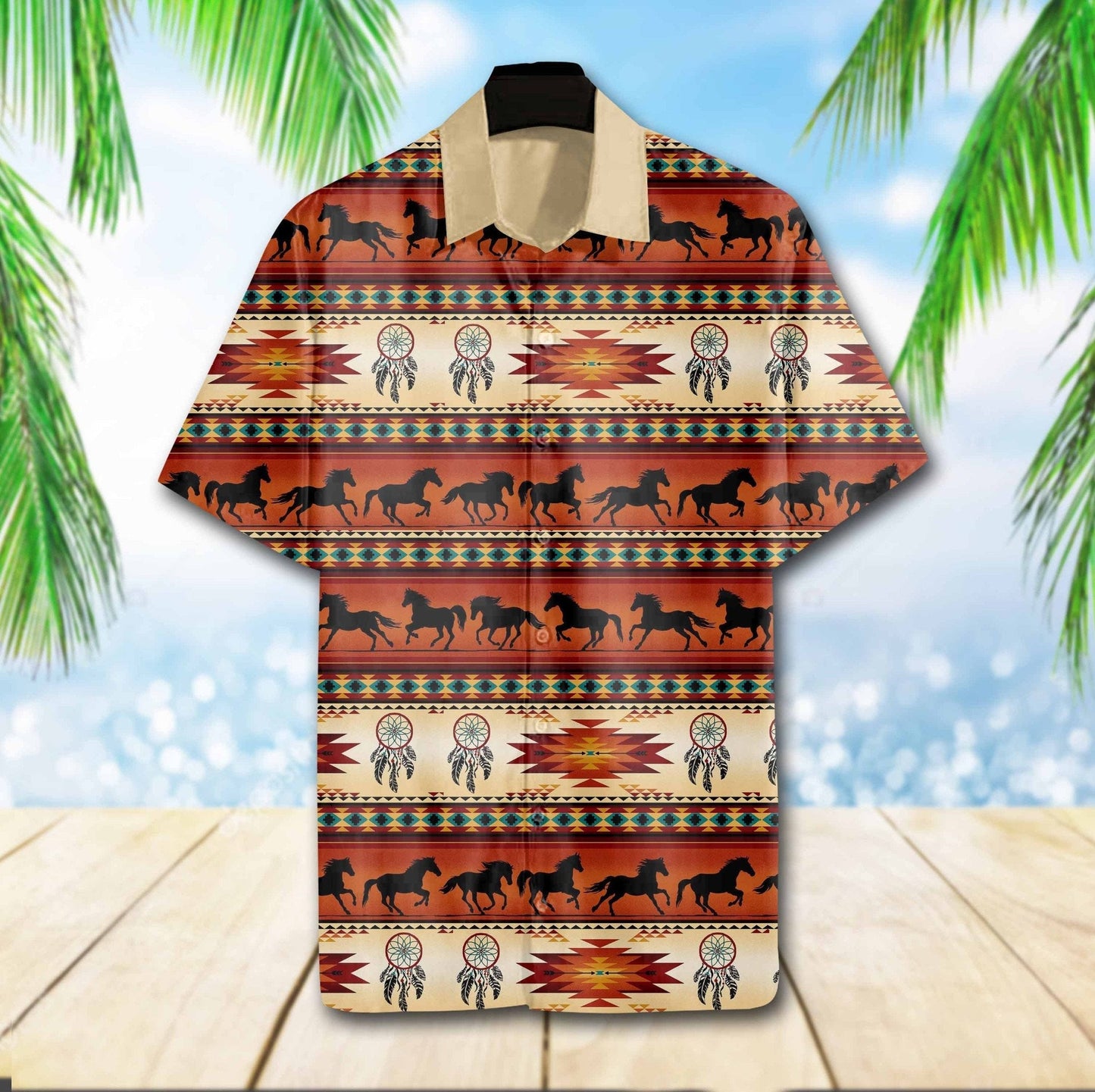 Native Horse Running Design Hawaiian Shirt,Hawaiian Shirt Gift, Christmas Gift