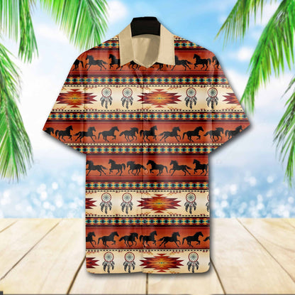 Native Horse Running Design Hawaiian Shirt,Hawaiian Shirt Gift, Christmas Gift