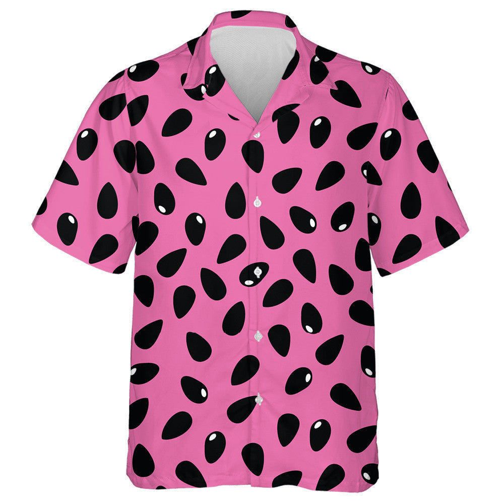 Black And Pink Sunflower Seeds Illustration Pattern Hawaiian Shirt, Hawaiian Shirt Gift, Christmas Gift