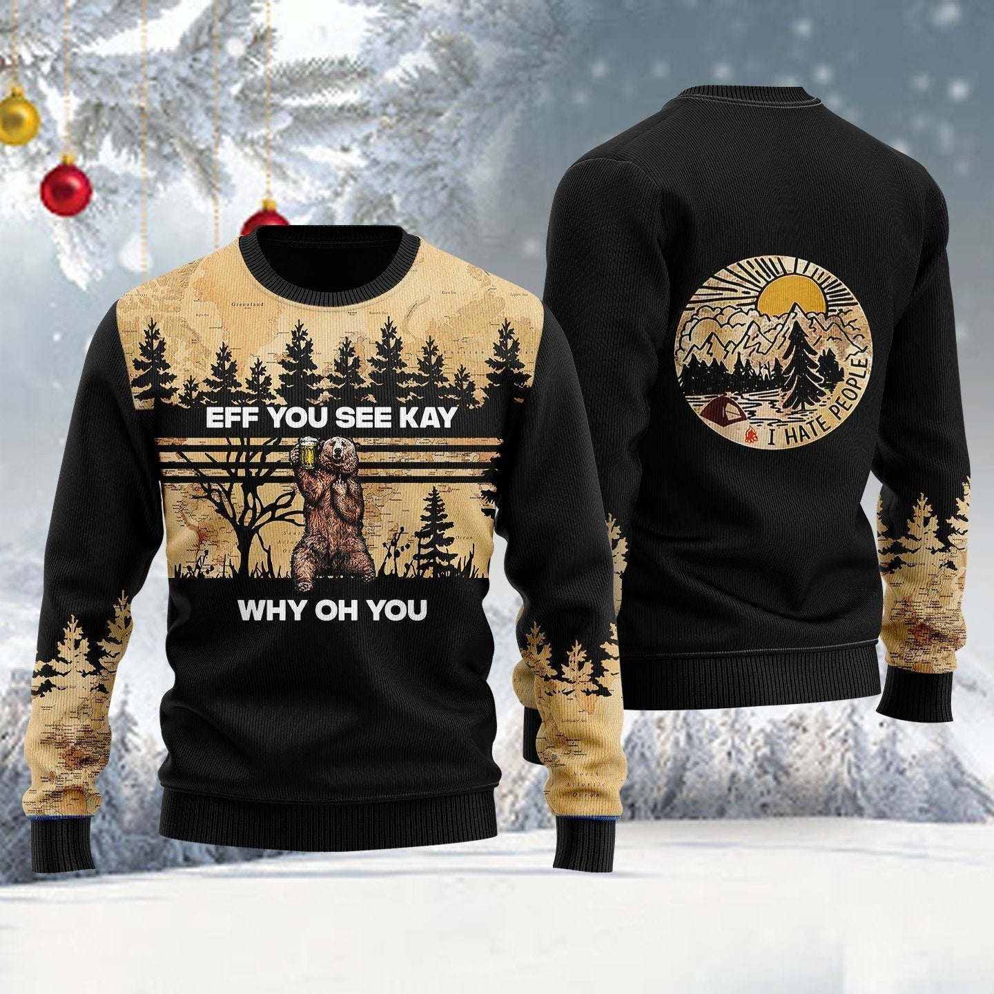 Eff Bear Beer You See Kay Why Oh You Ugly Christmas Sweater,Christmas Ugly Sweater,Christmas Gift,Gift Christmas 2022
