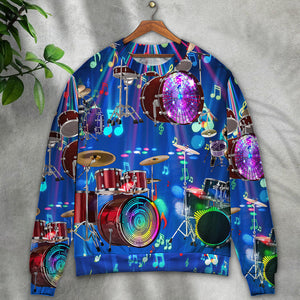 Drum Is My Life Light Neon Style Ugly Christmas Sweater, Christmas Gift, Gift Christmas 2024