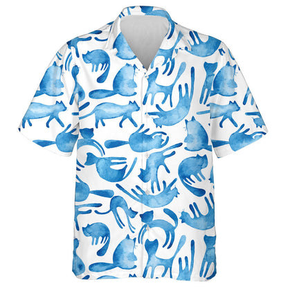 Watercolor Cute Cats Beautiful And Funny Background Hawaiian Shirt, Hawaiian Shirt Gift, Christmas Gift