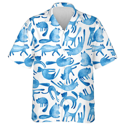 Watercolor Cute Cats Beautiful And Funny Background Hawaiian Shirt, Hawaiian Shirt Gift, Christmas Gift