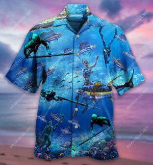 Spearfishing Unisex Hawaiian Shirt, Hawaiian Shirt Gift, Christmas Gift