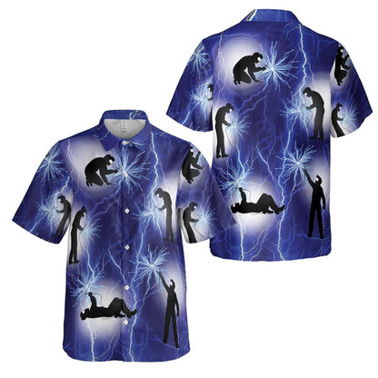 Welding Storm Accident Dangerous Zone Pattern Hawaiian Shirt,Hawaiian Shirt Gift, Christmas Gift
