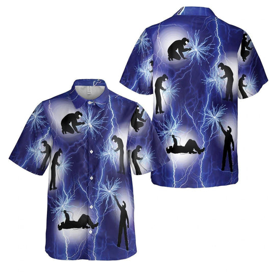 Welding Storm Accident Dangerous Zone Pattern Hawaiian Shirt,Hawaiian Shirt Gift, Christmas Gift
