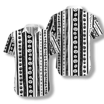 Illustration Hawaiian Shirt Casual Halloween Pattern Stripe, Hawaiian For Gift