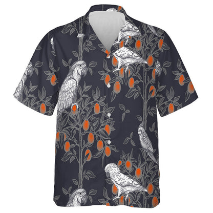 Birds Parrots On The Branches Of Citrus Trees Hawaiian Shirt, Hawaiian Shirt Gift, Christmas Gift