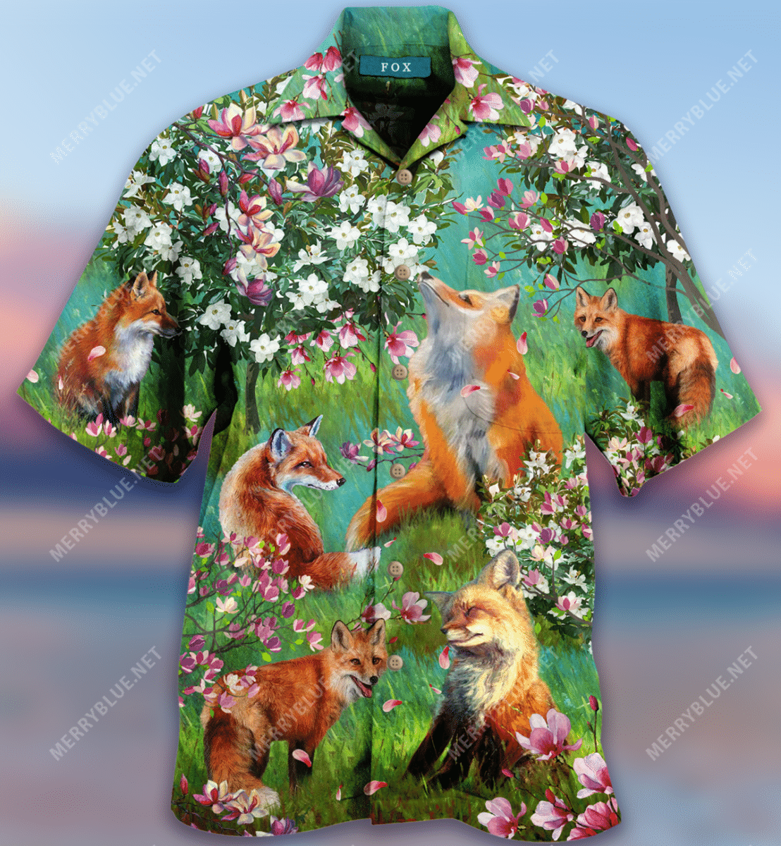 Breath Of Magnolia And Fox Hawaiian Aloha Shirt Hawaiian Shorts Beach Short Sleeve,Hawaiian Shirt Gift, Christmas Gift