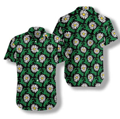 Halloween Monster Hands And Daisies Background Hawaiian Shirt, Hawaiian For Gift