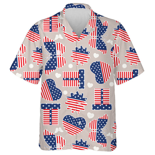 Bronntanas Féileacán Agus Siombail Croí Monacrómach Bratach Amracach Léine haváí, Bronntanas Léine haváí, Bronntanas Nollag