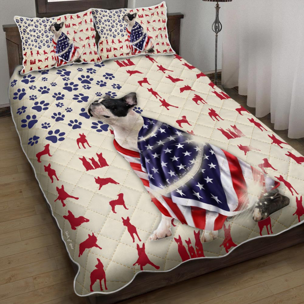Boston Terrier Dog American Quilt Bedding Set Bedroom 3D,Bedding Christmas Gift,Bedding Set Christmas