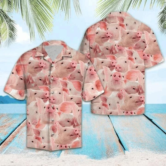 Buy Happy Pig Hawaiian Shirt-Hawaiian Shirt Gift, Christmas Gift