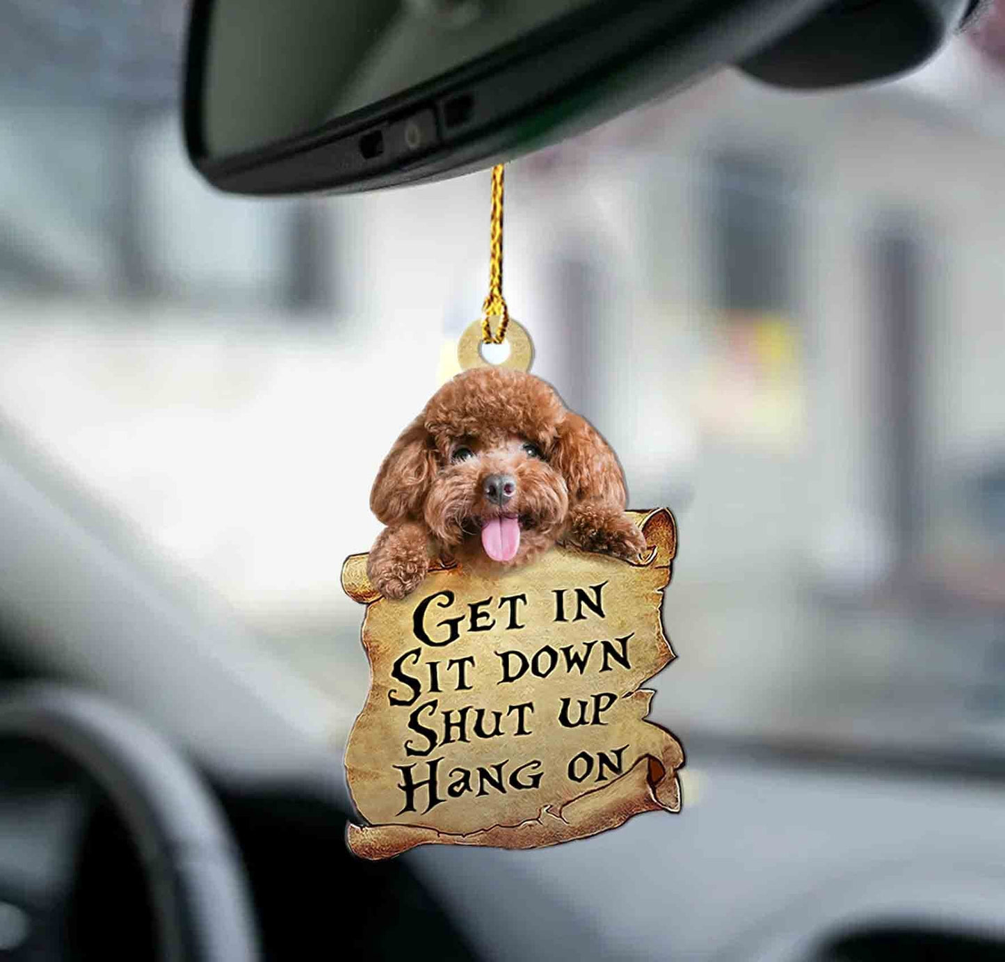 Poodle get in dog moms two sided ornament, Christmas Decoration