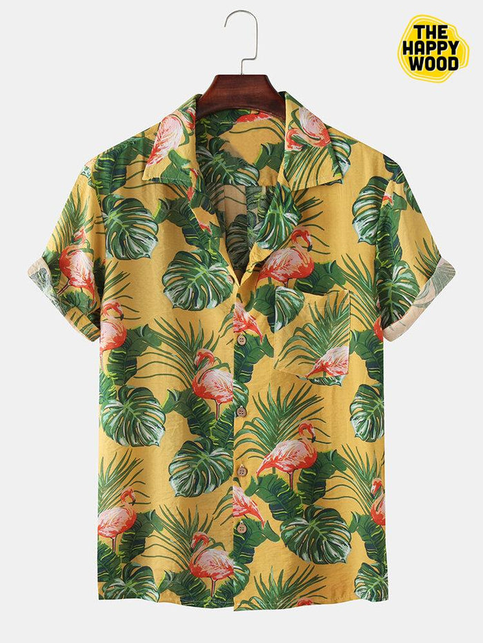 Flamingo Printed Hawaiian Hawaii Shirt_ Hawaiian Shirt Gift, Christmas Gift