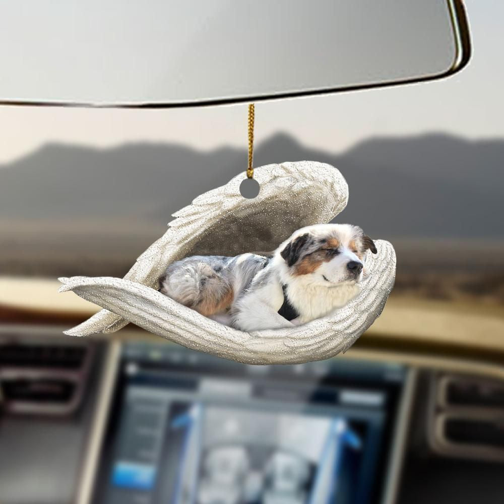 Blue merle Australian Shepherd Sleeping Angel Ornament, Christmas Ornament Gift, Christmas Gift, Christmas Decoration