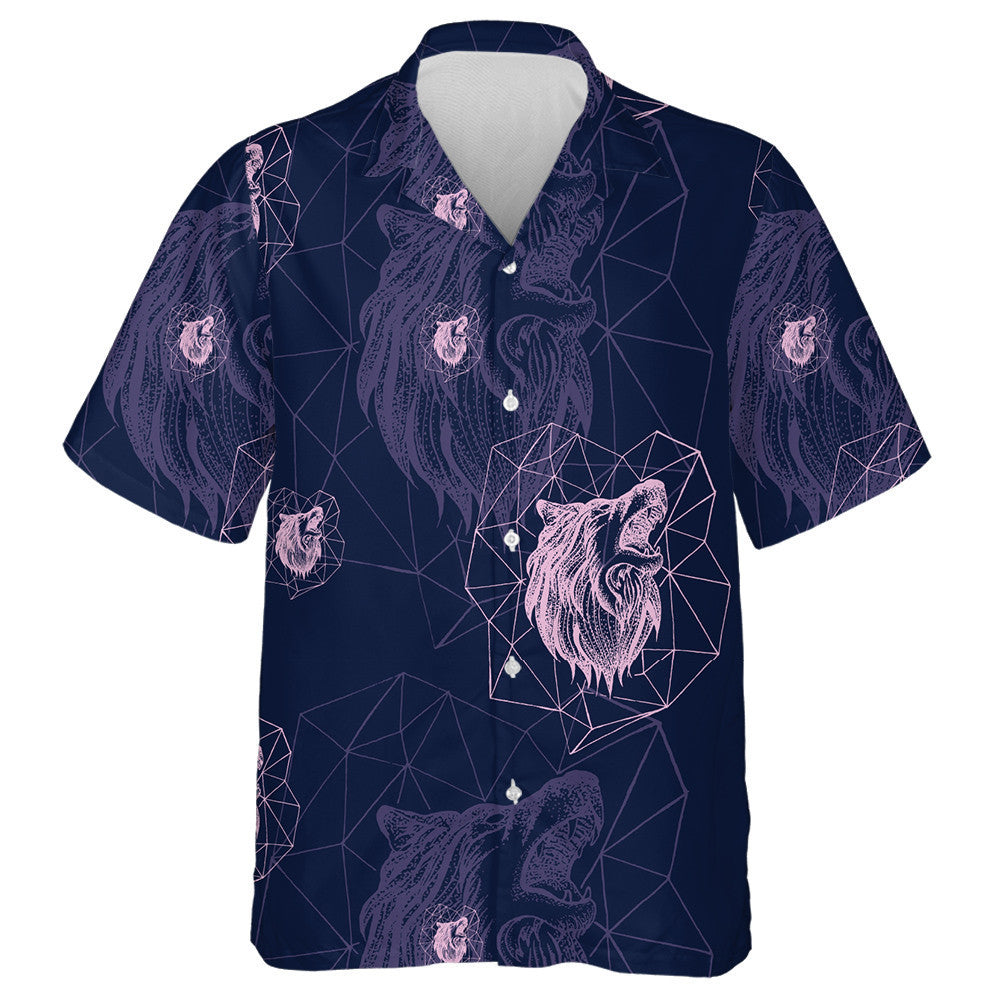 Geometric Vintage Wolf Predator Retro Style Hawaiian Shirt, Hawaiian Shirt Gift, Christmas Gift